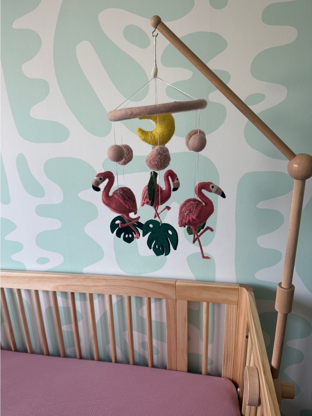 Adorable Pink Flamingo Mobile with arm - Nursery Decor